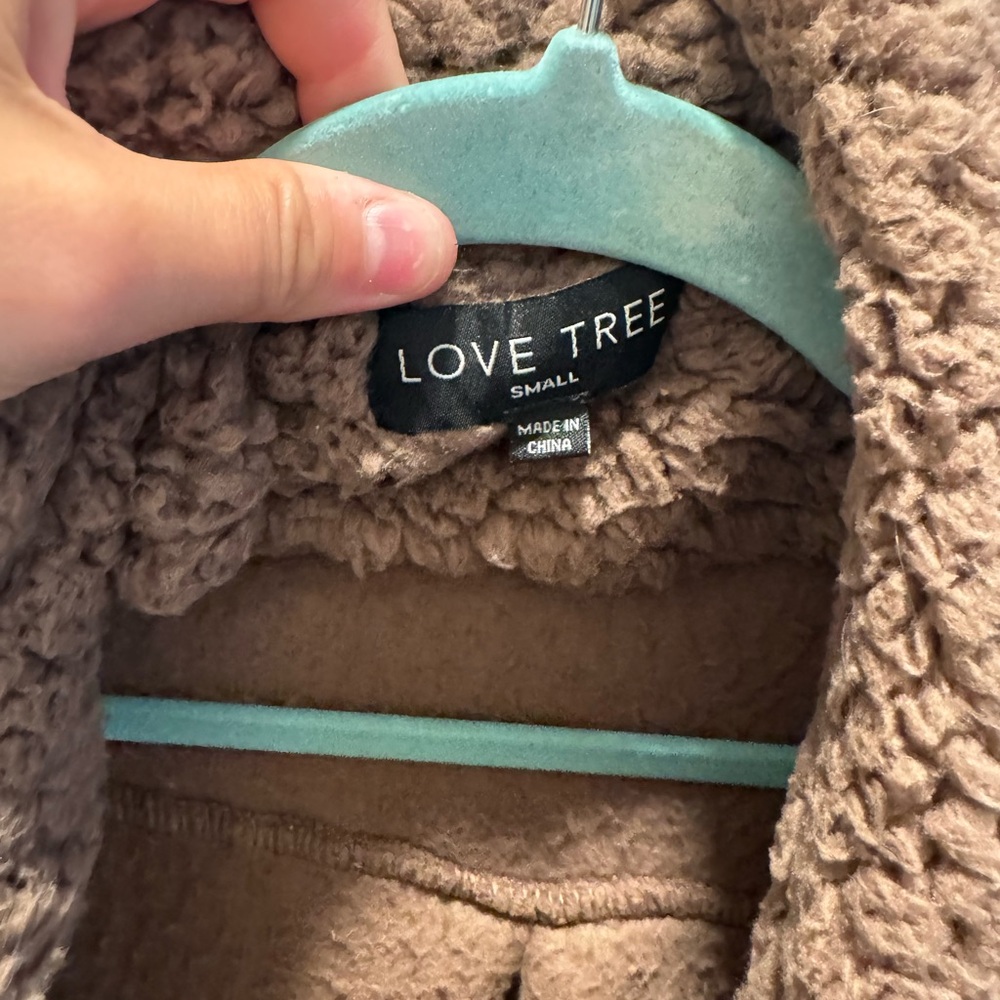 Love Tree Brown Sherpa Coat - Picture 3 of 4
